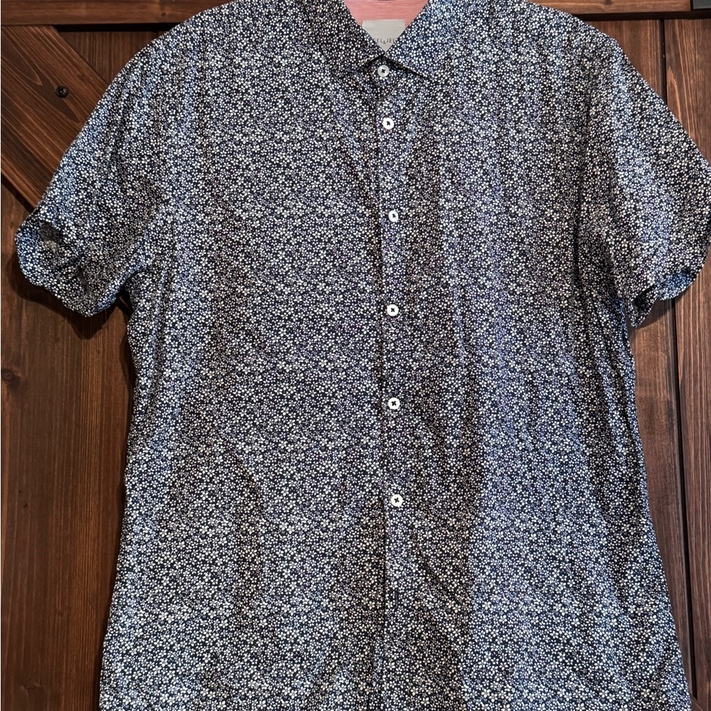 Floral short sleeve button down